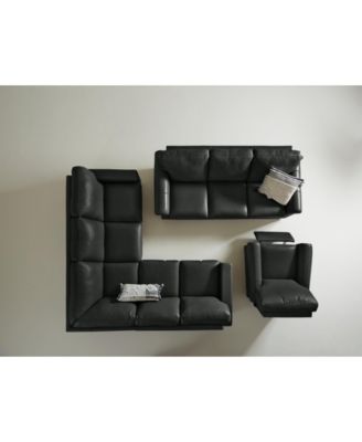 Furniture Orid Roll Arm Leather Sectional And Sofa Collection, Created for Macy's