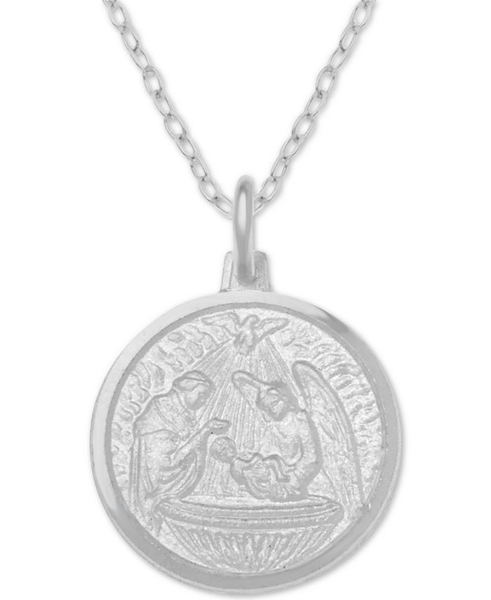 Giani Bernini - Baptism Medallion 18" Pendant Necklace in Sterling Silver