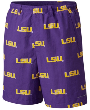 Shop Columbia Men's Lsu Tigers Backcast Printed Shorts In Purple