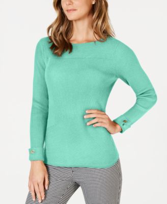 Charter Club - Mixed-Direction Stitch Sweater