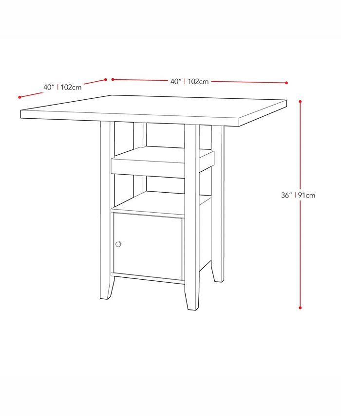 CorLiving Counter Height Dining Table with Cabinet - Macy's