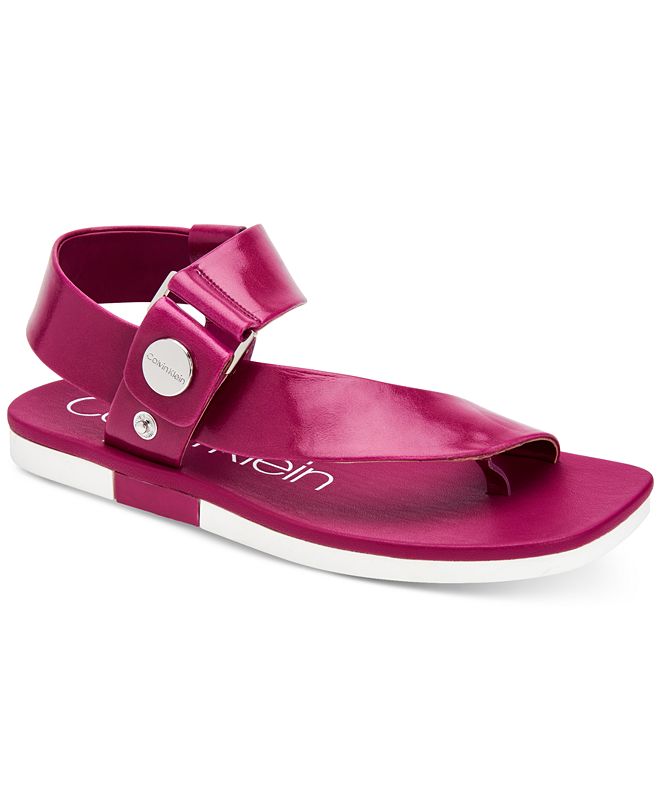 Calvin Klein Women&#39;s Rikki Flat Sandals & Reviews - Sandals - Shoes - Macy&#39;s