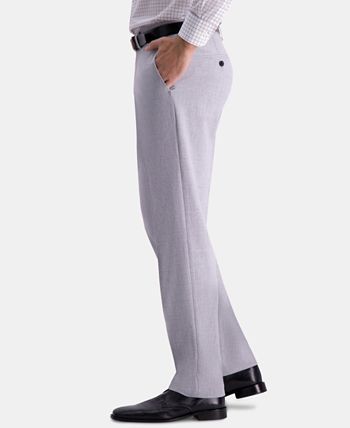 Haggar - Men's Straight-Fit 4-Way Stretch Flat-Front Dress Pants