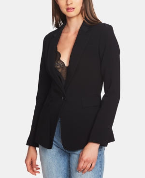 1.state One-button Stretch Crepe Blazer In Rich Black