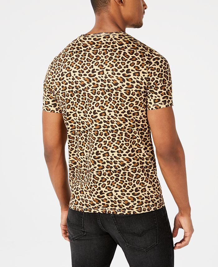 GUESS Men's Roman Numeral Leopard Print T-shirt - Macy's
