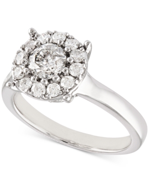image of Certified Diamond (1 ct. t.w.) Halo Ring in 14k White Gold