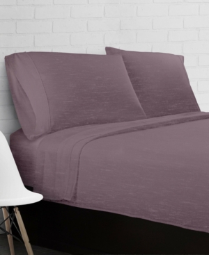 Heather Jersey Knit 4-Piece Sheet Set - Queen Bedding