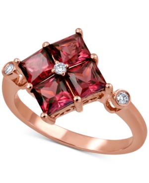 image of Rhodolite Garnet (2-1/2 ct. t.w.) & Diamond Accent Statement Ring in 14k Rose Gold