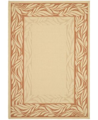 Courtyard CY1551 Natural and Terra 5'3" x 7'7" Outdoor Area Rug