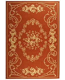 Courtyard Terracotta and Natural 2'3" x 6'7" Sisal Weave Runner Area Rug