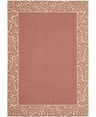 Courtyard CY0727 Red and Natural 8' x 11' Outdoor Area Rug