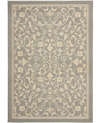 Courtyard CY2098 Gray and Natural 8' x 11' Outdoor Area Rug
