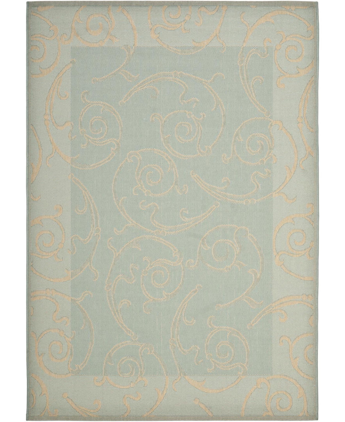 Safavieh Courtyard Aqua and Cream 8' x 11' Outdoor Area Rug - Aqua