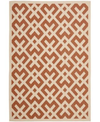 Courtyard CY6915 Terracotta and Bone 8' x 11' Outdoor Area Rug