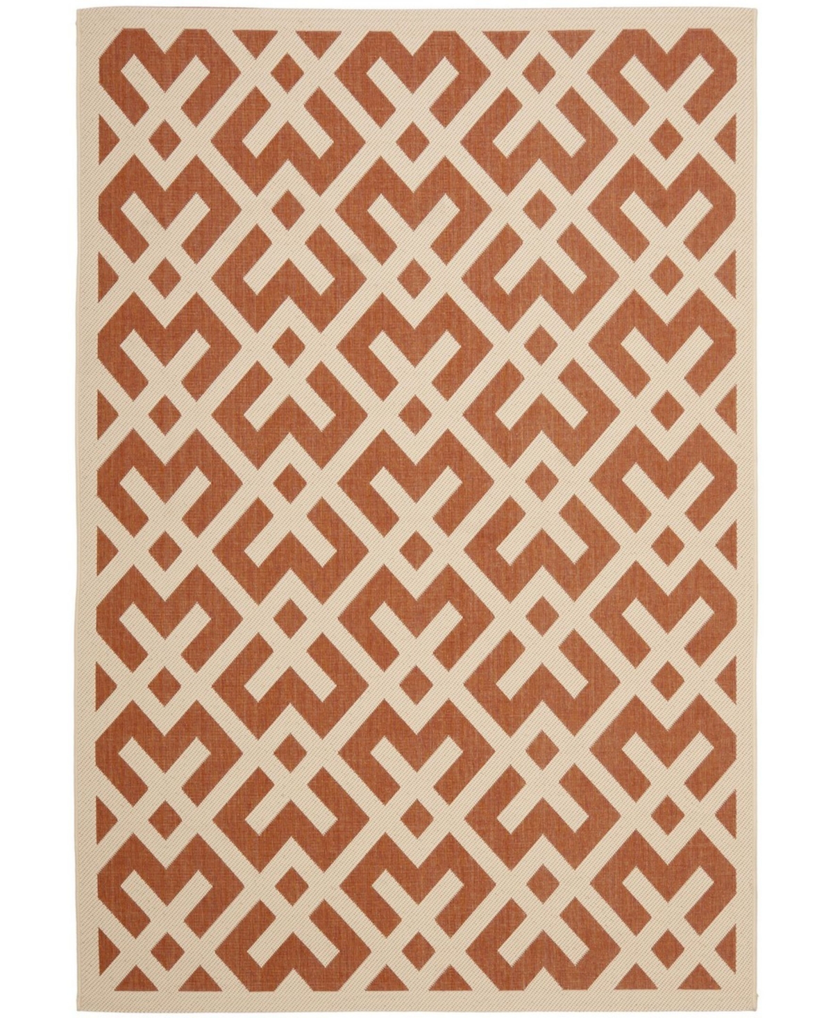 Safavieh Courtyard Terracotta and Bone 8' x 11' Outdoor Area Rug - Red