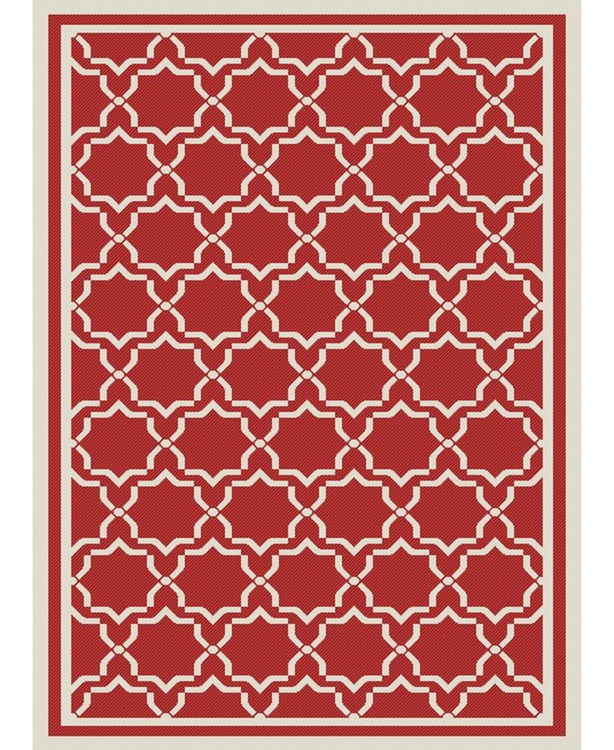 Safavieh Courtyard Red and Bone 8' x 11' Outdoor Area Rug - Red / Bone
