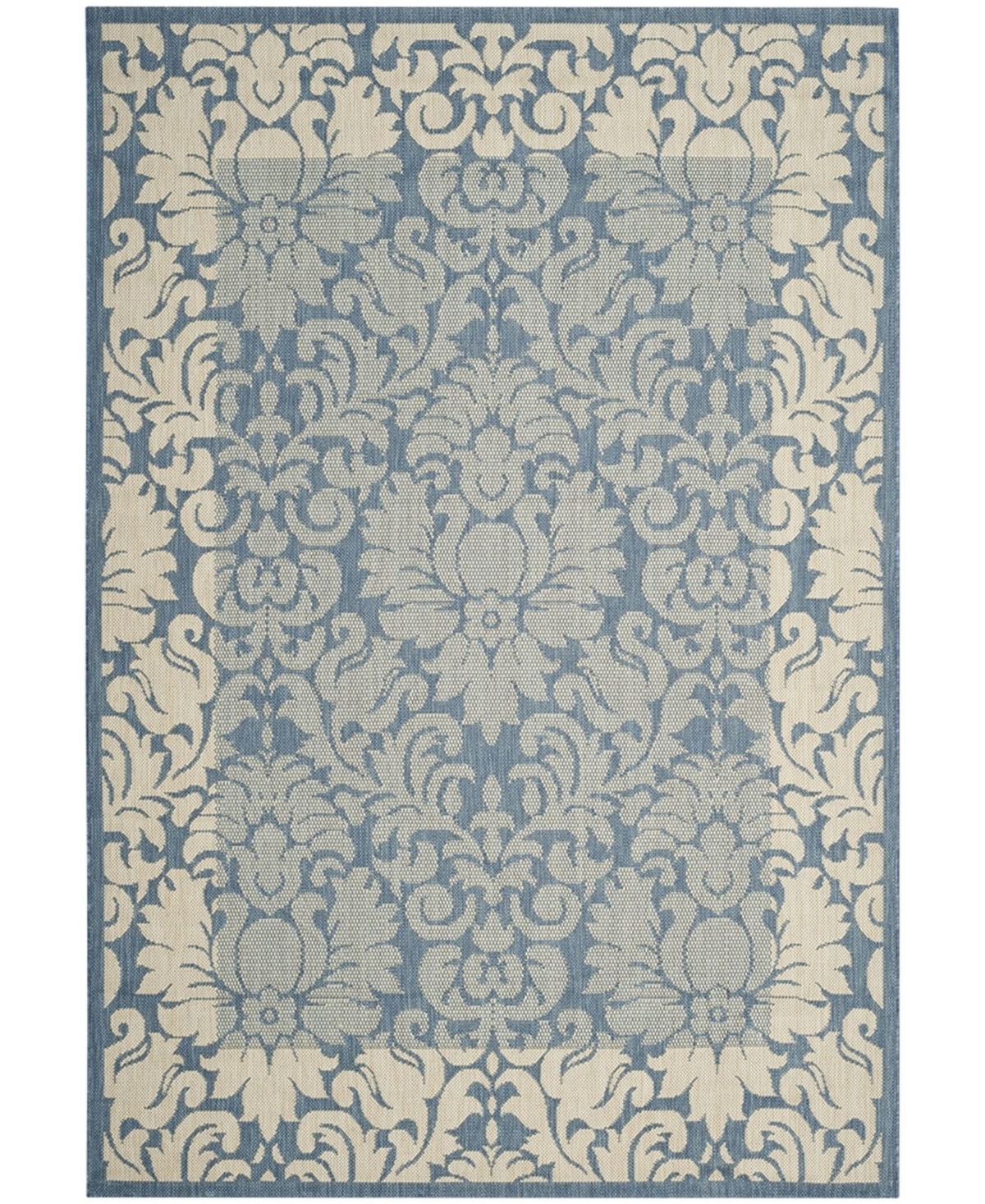 Safavieh Courtyard Blue and Natural 9' x 12' Outdoor Area Rug - Blue / Nat
