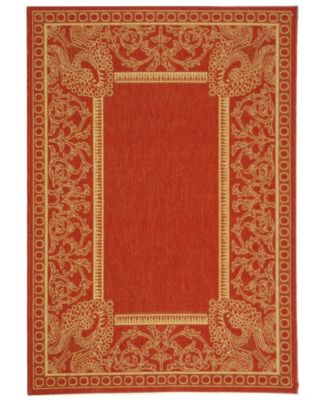 Courtyard CY2965 Red and Natural 8' x 11' Outdoor Area Rug