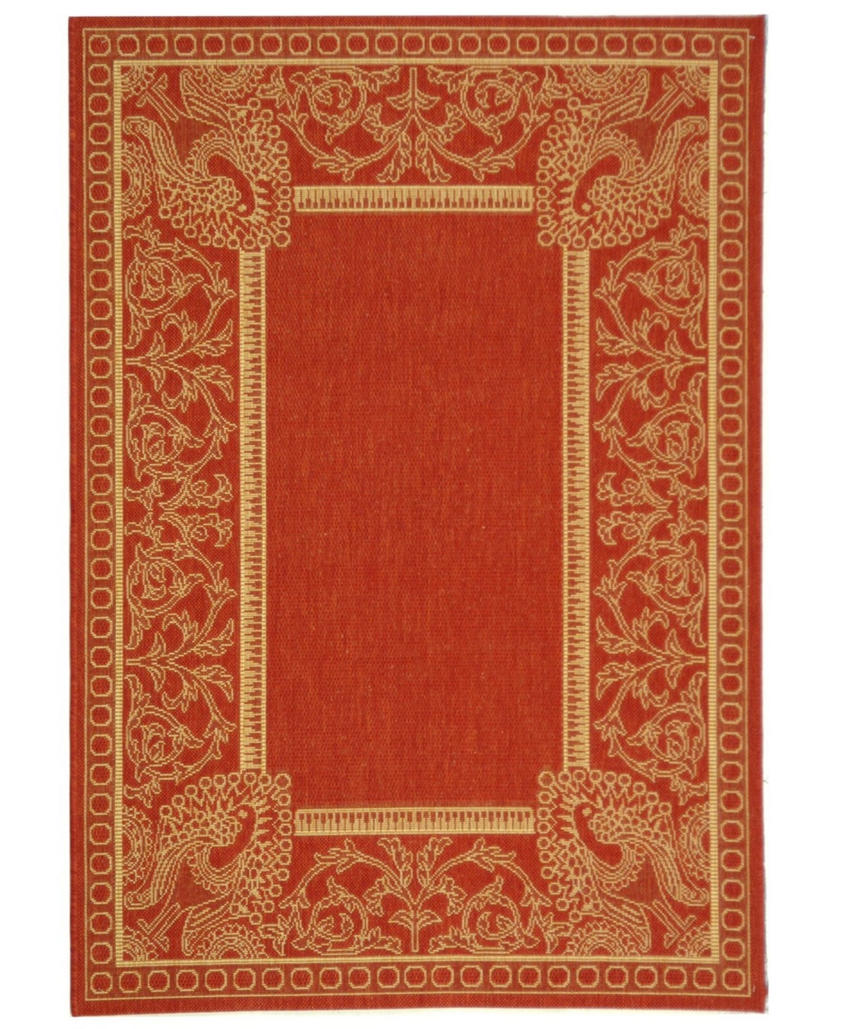 Safavieh Courtyard Cy2965 Red And Natural 8' X 11' Outdoor Area Rug