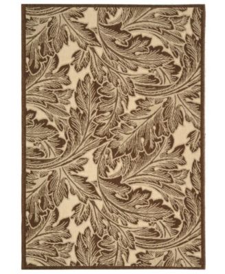 Courtyard CY2996 Natural and Chocolate 5'3" x 7'7" Outdoor Area Rug