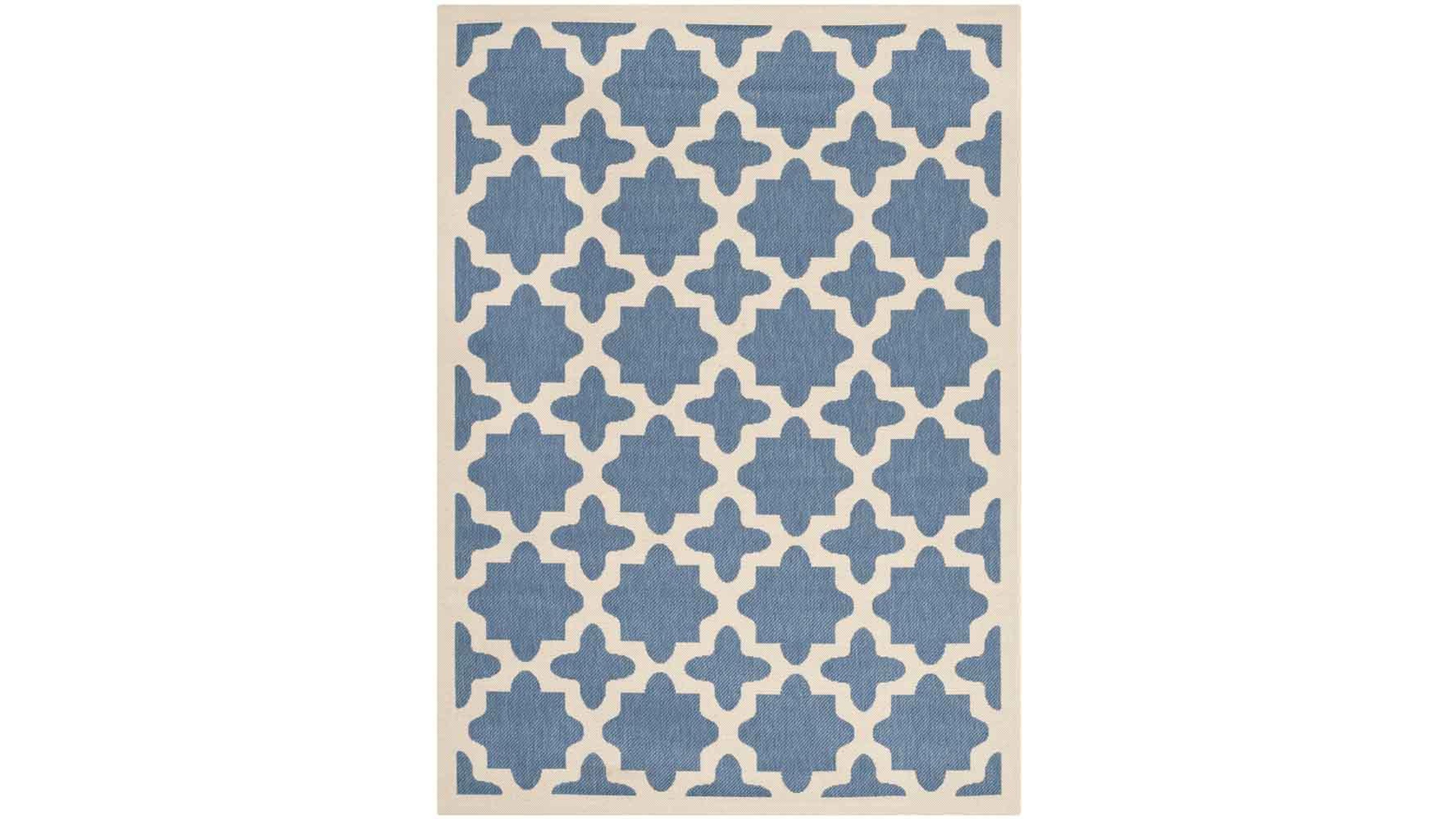 Safavieh Courtyard CY6913 Blue and Beige 8' x 11' Sisal Weave Outdoor Area Rug