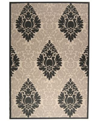 Courtyard CY2714 Sand and Black 8' x 11' Sisal Weave Outdoor Area Rug