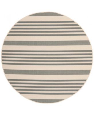 Safavieh Courtyard CY6062 Gray and Bone 4' x 4' Round Outdoor Area Rug ...