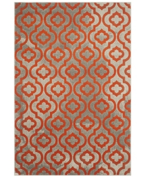 Safavieh Porcello Light Gray and Orange 9' x 12' Area Rug