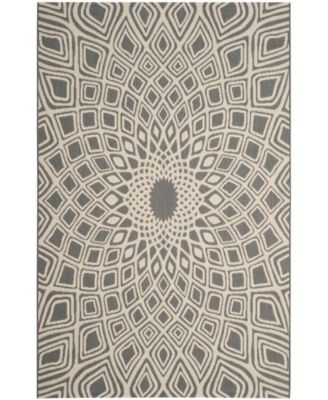 Courtyard CY6616 Anthracite and Beige 8' x 11' Sisal Weave Outdoor Area Rug