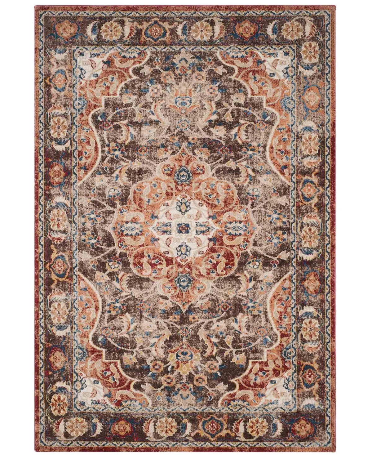 Safavieh Bijar Brown and Rust 6'7in x 9' Area Rug - Brown