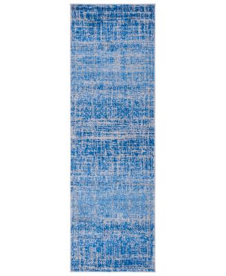 Adirondack Blue and Silver 2'6" x 10' Runner Area Rug