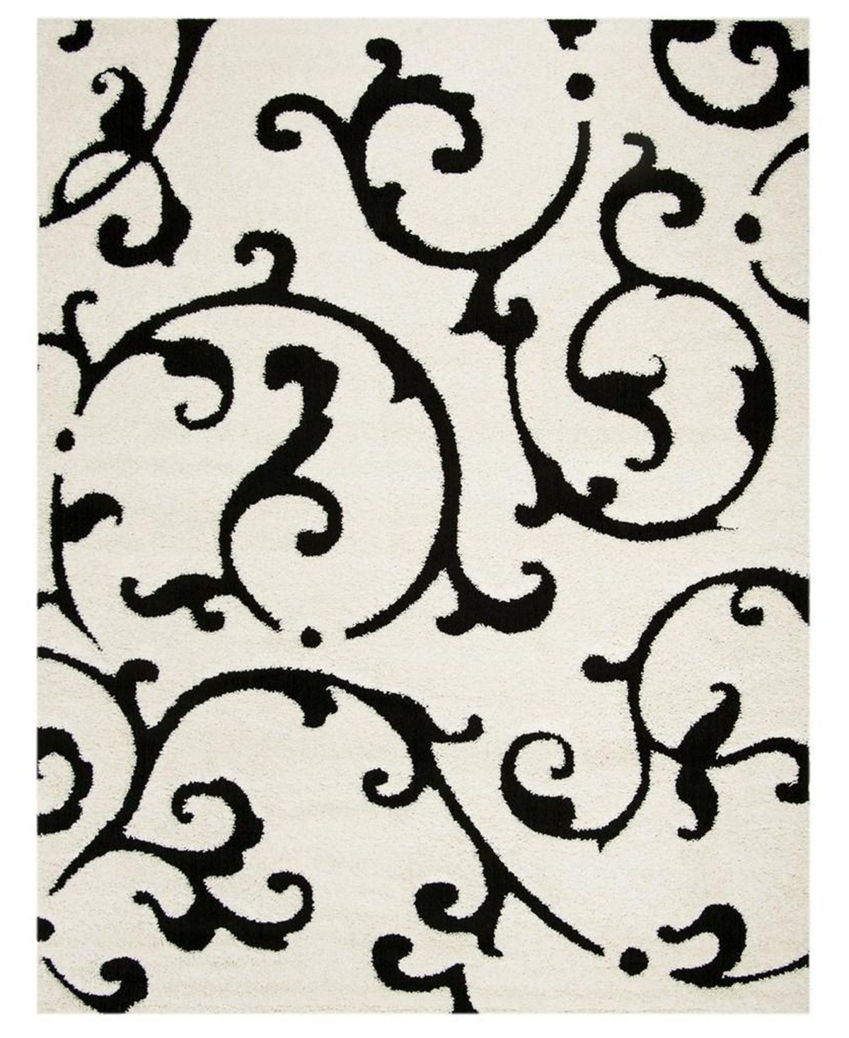 Safavieh Shag Ivory and Black 8' x 10' Area Rug - Ivory