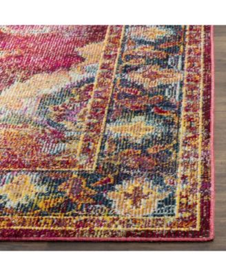 Crystal Ruby and Navy 6'7" x 9'2" Area Rug