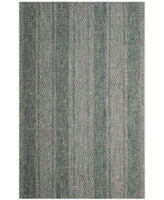 Courtyard CY8736 Light Gray and Teal 8' x 11' Sisal Weave Outdoor Area Rug