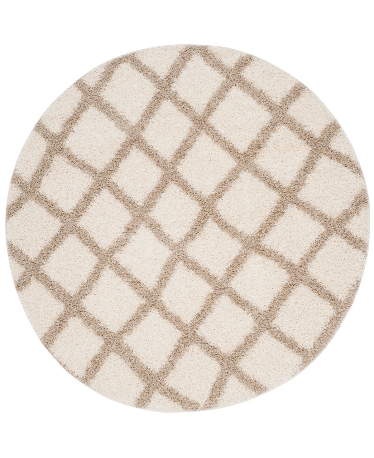 Safavieh Dallas Ivory and Beige 8' x 8' Round Area Rug - Ivory