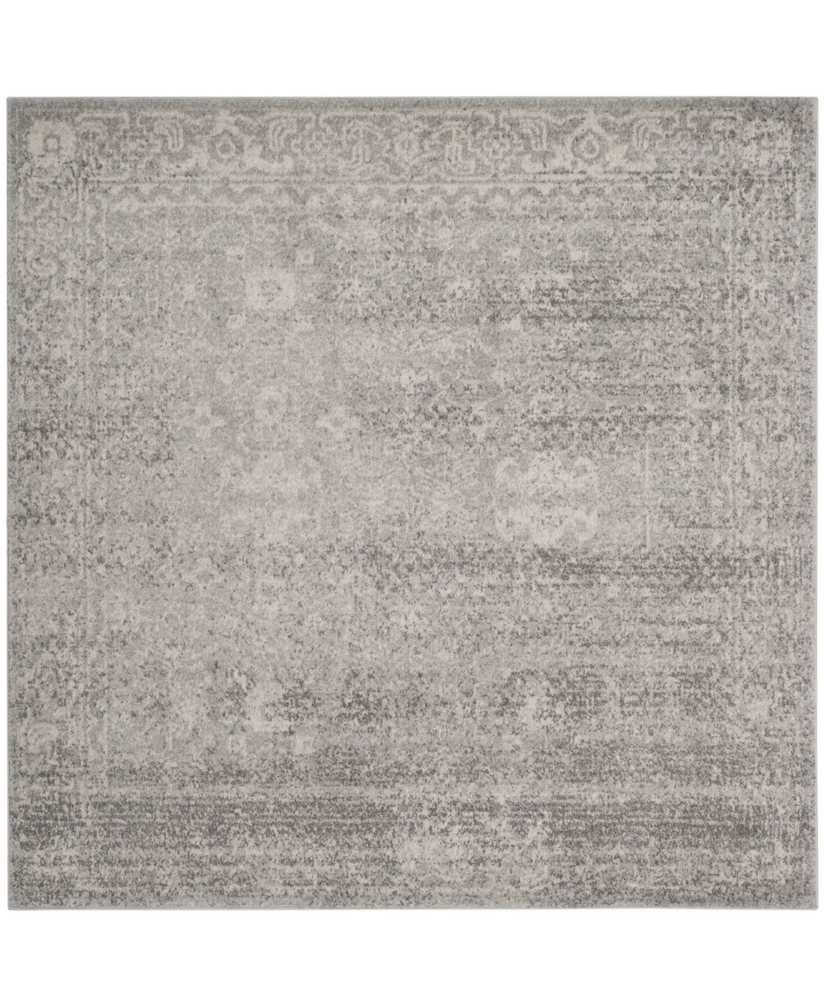 Safavieh Evoke Silver and Ivory 9' x 9' Square Area Rug - Silver