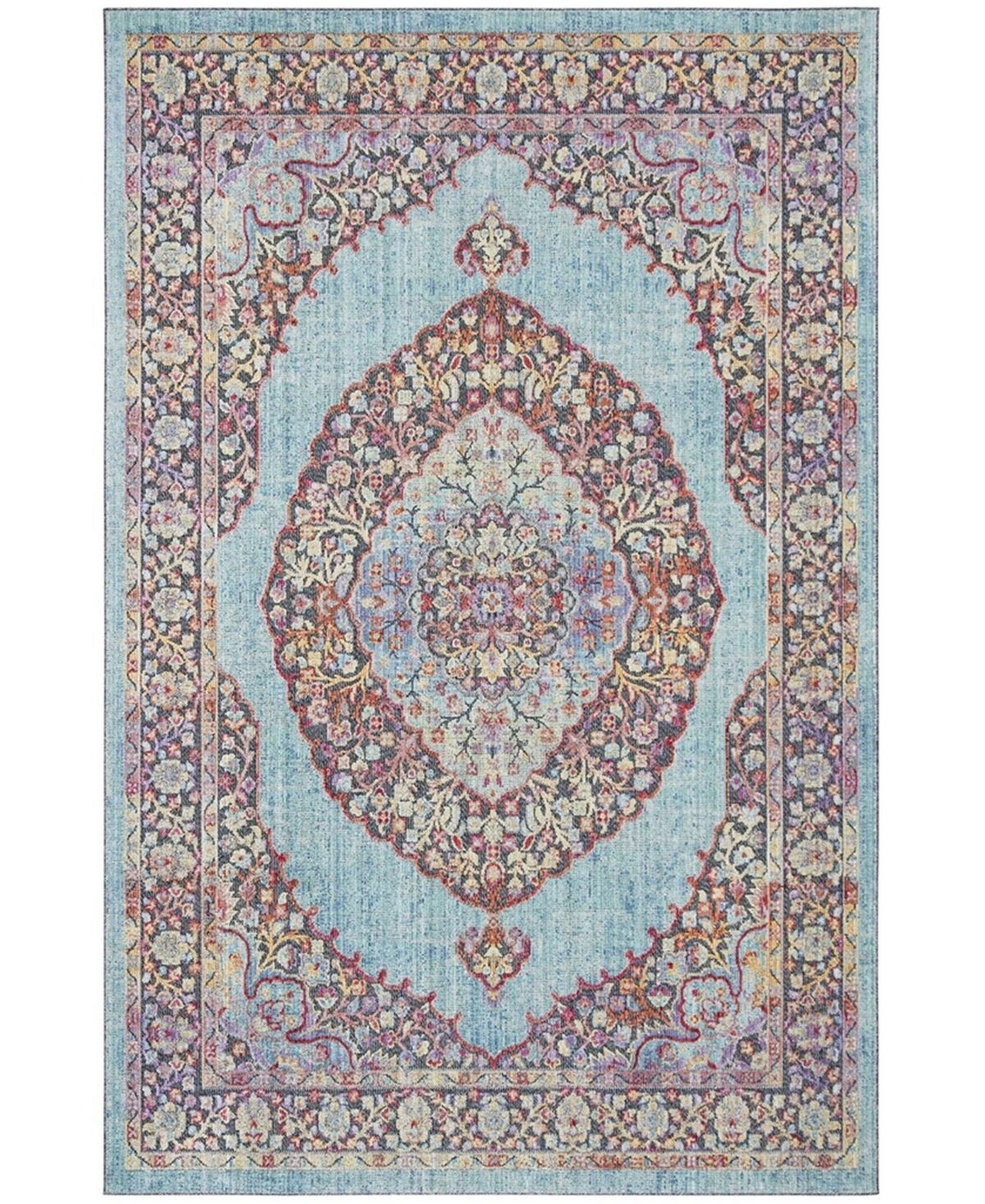 Safavieh Provance Aqua and Black 9' x 12' Area Rug - Aqua