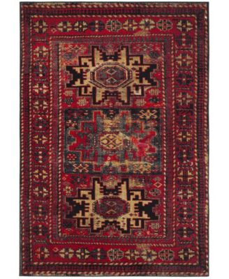 Vintage Hamadan VTH213 Red and Multi 5'3" x 7'6" Area Rug