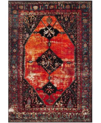 Vintage Hamadan VTH217 Orange and Multi 5'3" x 7'6" Area Rug