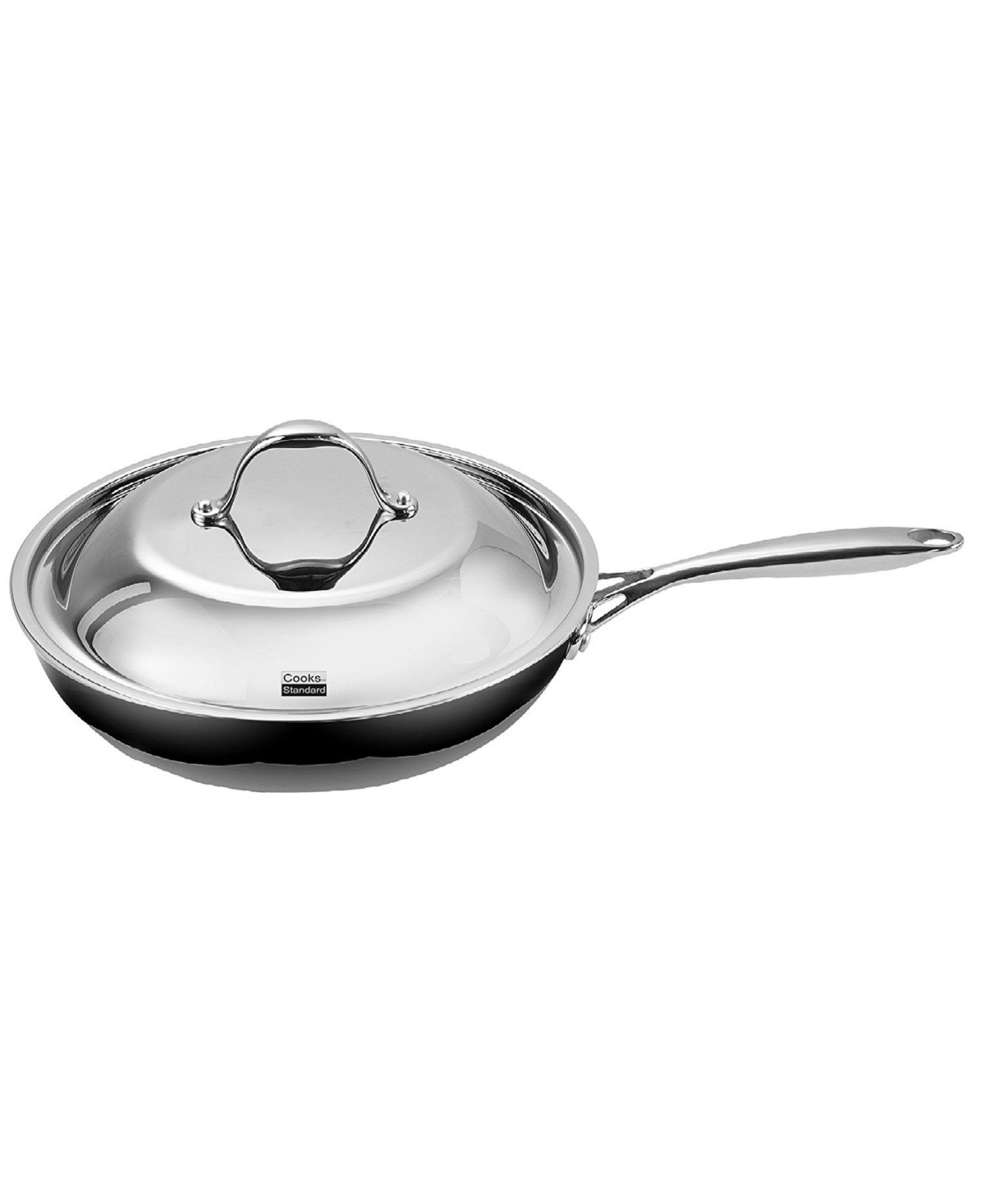Cooks Standard Stainless Steel Frying Pan Inch, Multi-Ply Full Clad Wok Stir-Fry Cooking Pans with Dome Lid, Stay-Cool Handle, Dishwasher Safe, Ove