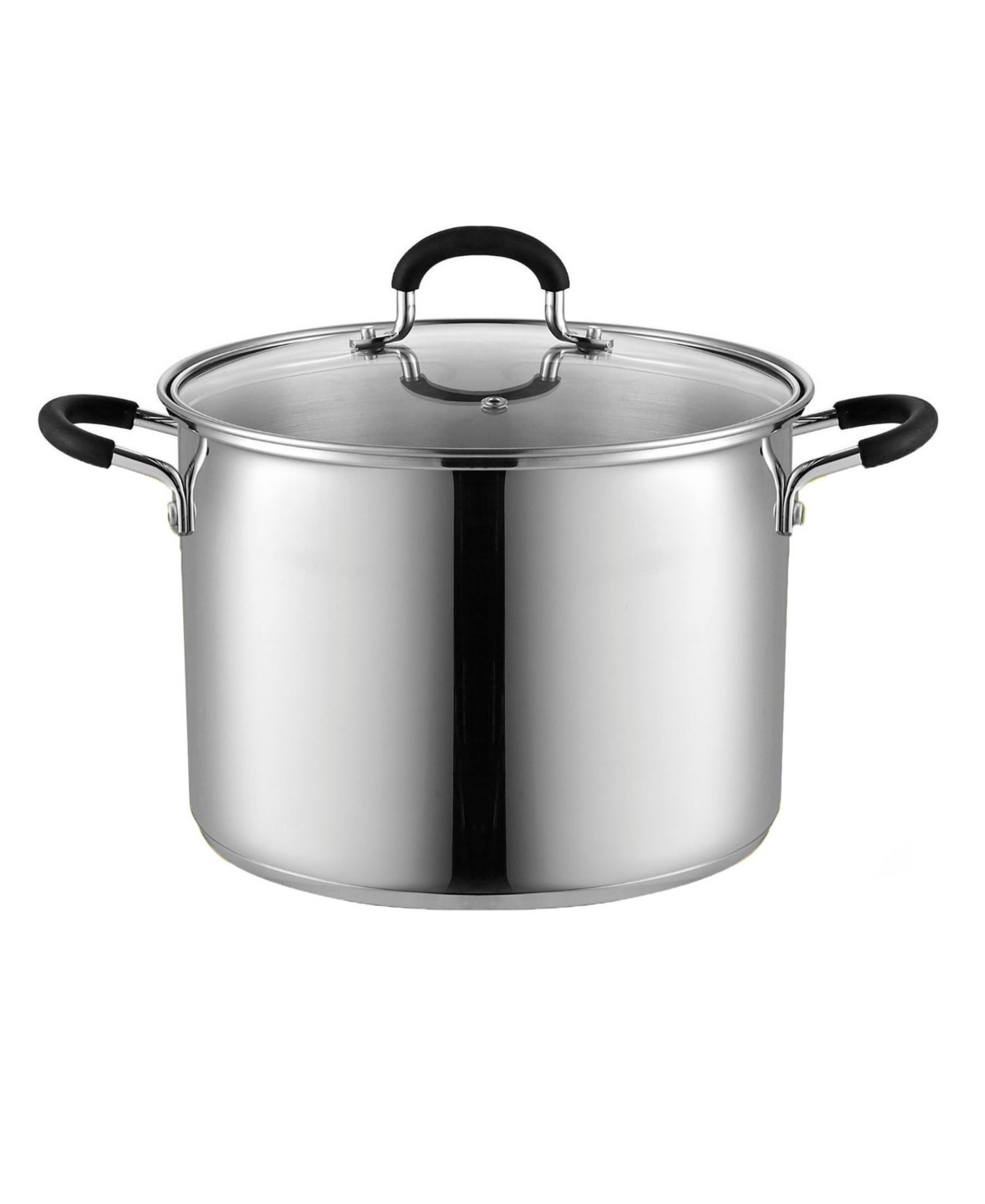 Cook N Home Stockpot Sauce Pot Induction Pot With Lid Professional, Dishwasher Safe With Stay-Cool Handles , Silver - Stainle