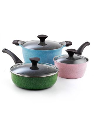 Cook N Home 6-Piece Nonstick Ceramic Coating Cookware Set, Multi Color