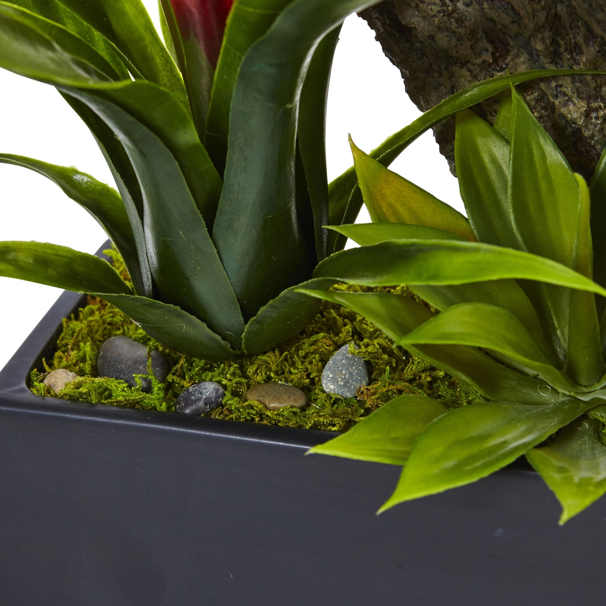 Nearly Natural Dendrobium Orchid and Bromeliad Silk Arrangement in Planter