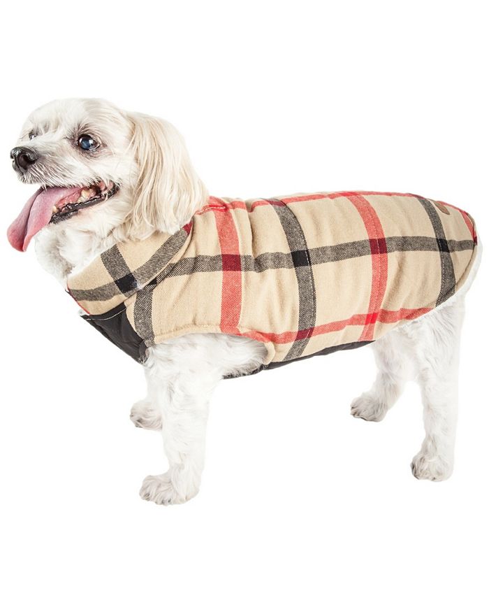 Pet Life Allegiance Classical Plaided Insulated Dog Coat Jacket