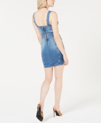 GUESS Gia Denim Sweetheart-Neck Dress Macy's