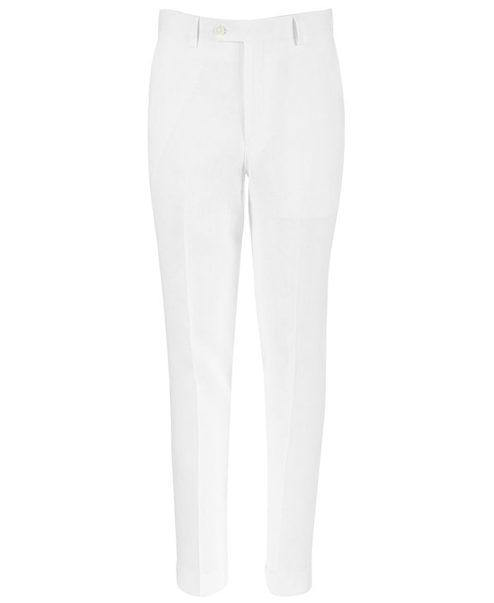 Ralph Lauren Big Boys Classic-Fit White Linen Suit Pants - Macy's