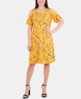 cold shoulder flare dress