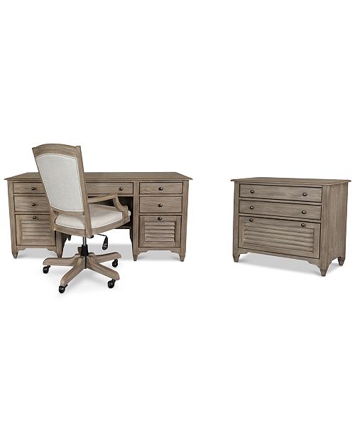 Furniture York Home Office 3 Pc Furniture Set Credenza Desk