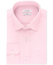 Calvin Klein Men's STEEL Classic/Regular Fit Non-Iron Performance Stretch Fineline Dress Shirt