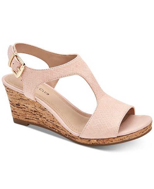 Charter Club Shelbee T Strap Wedge Sandals Created For Macy S